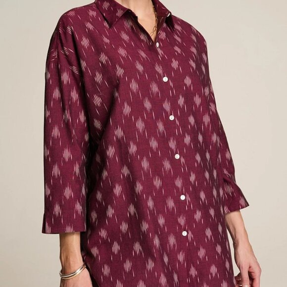 J.jill pure jill ikat button-front tunic Size M Tall NWT - Picture 1 of 12